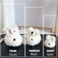 Bonito Mini Yutu Saco Pingente Mink Fur Rabbit Plush Keychain Soft 3D Forma Durável e Elegante Acessório