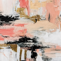 Peinture à l'huile abstraite peinte à la main, texture or rose blush, toile verticale, art mural de luxe pour restaurant, hôtel, cadeau