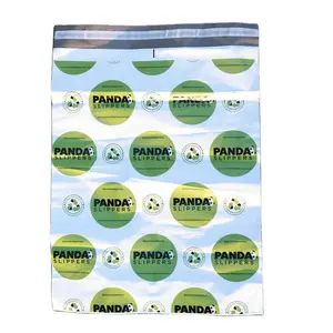 Personalizado Desechable Biodegradable Compostable Degradable Pla Flat Pink Bolsas de Envío Negro Polymailer Con Logo Impreso