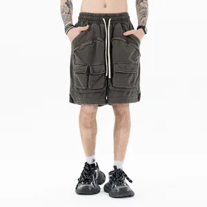 Wholesale Blank Custom Logo Street Wear Cotton Baggy 6 Pocket Cargo Shorts Half Pants