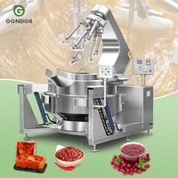 Machine à faire des sauces de 21 litres, couleur caramel, avec cuve de cuisson semi-automatique commerciale à agitation planétaire et fonction de raclage