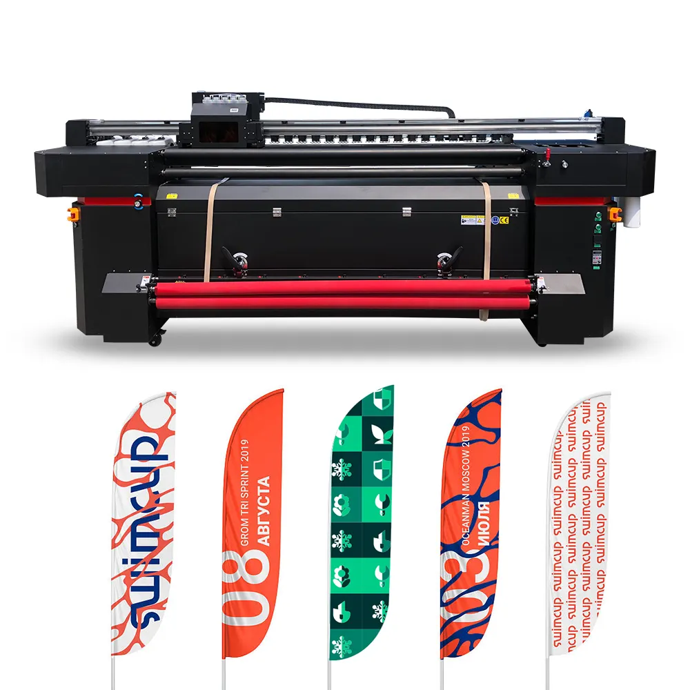 Hot sale 2.0m Textile Printing Machines Alta Qualidade Digital Tecido Sublimação Bandeira Bandeira Impressora Com 4 Cabeças