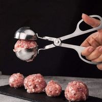 Sendok Pembuat Bola Daging Baja Tahan Karat dengan Pegangan Panjang Penjepit Daging Nasi Sendok Bakso