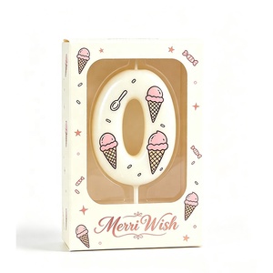 Velas de Cumpleaños Digitales Erri Wish 0-9 con Diseño de Cono de Helado Rosa, Cera No Tóxica, Hechas a Mano, Velas Numéricas para Pastel, Año Nuevo, Bares <span class=keywords><strong>y</strong></span> Fiestas - Product Image 3
