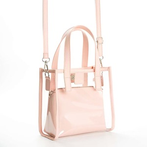 Custom Printed Logo Fashion Design Pink Transparent PVC Lightweight Shopping Tote Bag - Product Image 4