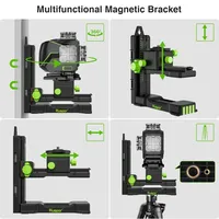 Niveau laser vert 360° S04CG 16 lignes, auto-nivelant, horizontal et vertical, haute précision, avec batterie Li-ion, modèle 2025, en promotion