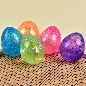 ไข่อีสเตอร์ TPR สีสันสดใสคุณภาพสูง ตกแต่งด้วยกลิตเตอร์มอลโทส ของขวัญส่งเสริมการขาย ของเล่นคลายเครียดสำหรับเด็กและผู้ใหญ่ - Product Image 1