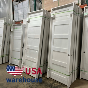 Portes intérieures personnalisées d'Amérique du Nord, 5 panneaux, finition solide, porte intérieure à âme pleine pour chambre à coucher - Product Image 1