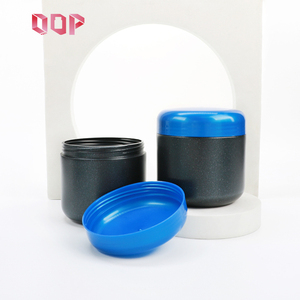 Recyclable 500ml Empty Skincare Packaging Black Body Butter Hair Gel Butter Body Scrub <b>Plastic</b> Face Cream <b>Jar</b> With Screw Lid - Product Image 4