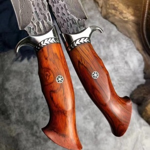 มีดต่อสู้แบบปรับแต่งได้ Red Feather ใบมีดสแตนเลสคุณภาพสูง DIY ด้ามไม้แบบอุตสาหกรรม ปลอกมีดสำหรับกิจกรรมกลางแจ้ง OEM - Product Image 4