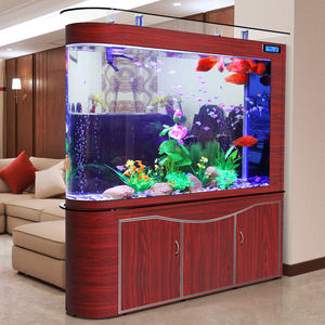 Aquarium de puisard avant à arc-Réservoir de séparation de pièce intelligent de 120cm avec écran tactile, verre incurvé et LED RVB pour maison/bar de luxe - Product Image 5