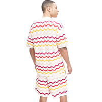 Ensemble de vêtements pour hommes 2026, design personnalisé, logo, maille ajourée, chemise d'été en crochet, cardigan court en tricot, tricot, pull en maille pour hommes
