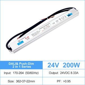 36W 75W 100W 150W 200W CV DALI-2 <b>Push</b> Dimmable LED Strip Driver 100-240V/170-264V AC-DC 12V 24V IP67 Waterproof LED Power Supply - Product Image 6