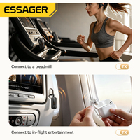 ESSAGER ES-BT20 Handsfree 3,5 mm Aux Audio Draadloze BT 6.0 Adapter Zender en Ontvanger voor TV Auto Telefoon Versterkers Thuis