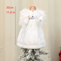 Décorations de Noël neuves de 30 cm, Père Noël, décoration de fête russe, étoile de sommet d'arbre de Noël, fée, marraine, décoration de Noël