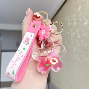 2022 크리 에이 티브 액체 셰이커 키 체인 보바 우유 차 컵 액체 유사 부동 귀여운 동물 키 체인 - Product Image 6