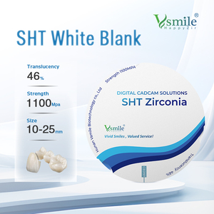 Vsmile HappyZir 46% Traslucenza 1100Mpa SHT Zirconia Multistrato Blocco Dentale per Corone Anteriori e Ponti Spessore 10mm Open <span class=keywords><strong>Dental</strong></span> - Product Image 3