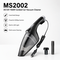 Aspirateur de voiture portable sans fil mini ultra-silencieux à commande tactile, aspiration puissante 4300Pa, DC12V