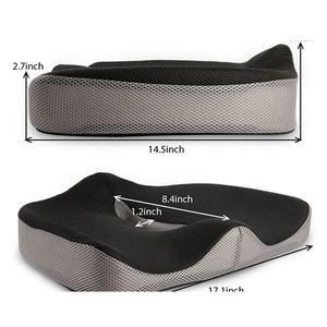 Coussin de siège en mousse à mémoire de forme respirante en maille 3D, orthopédique, pour voiture, fauteuil roulant et canapé, soulageant les douleurs du coccyx - Product Image 6