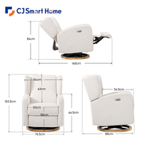 Canapé moderne de luxe de haute qualité, meubles en tissu, fauteuil inclinable électrique simple pivotant pour salon