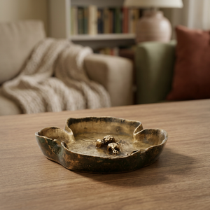 Cendrier de bureau chinois traditionnel avec forme florale et finition naturelle pour usage domestique - Product Image 4
