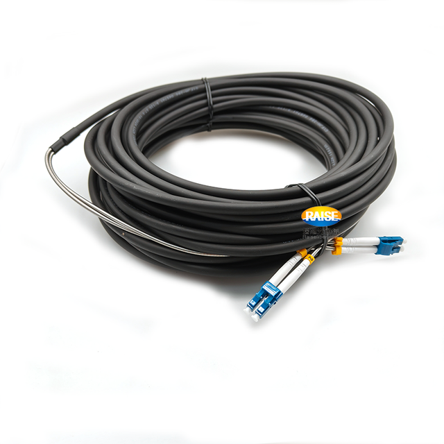 Outdoor Indoor LC to LC Armored SM Fiber Cable | 2m 200m Duplex 9/125 3mm Rugged Patch Cord for FTTA FTTH Networks