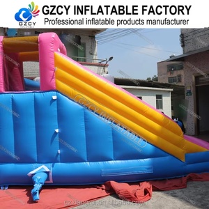 GZCY Toboggan aquatique gonflable en PVC pour jardin, avec piscine et château gonflable, équipement de fête foraine avec souffleur d'air - Product Image 6