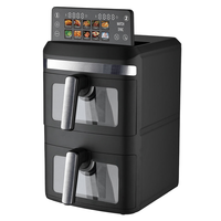 Anbolife Nouveauté 2026 Fabricant OEM DOM Personnalisable Friteuse à air double compartiment 13L (6.5L+6.5L) avec panneau numérique
