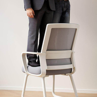Chaise de bureau ergonomique moderne en tissu maillé avec soutien lombaire, confortable pour une longue utilisation, chaise de bureau informatique à roulettes pour une assise prolongée