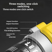 Perceuse à percussion sans fil compacte rechargeable haute puissance à moteur à balais et mandrin à changement rapide, pour usage transfrontalier
