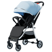 Poussette de luxe pour bébé avec cadre en acier inoxydable, légère, pliable, système de voyage, 8 roues EVA, multifonction, couleur et logo personnalisés
