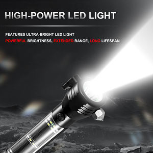 Herramienta de Escape de Emergencia, Martillo de Seguridad para Romper Ventanas con Linterna - Product Image 6