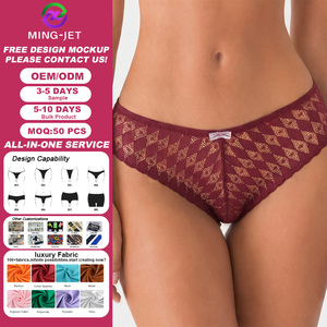 Nouvelle Arrivée 2026 – Culotte transparente en dentelle <span class=keywords><strong>sexy</strong></span> pour femme avec nœud, rouge, style bikini, lingerie féminine très tendance - Product Image 1