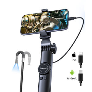กล้องเอนโดสโคปพร้อมไฟ LED 8 ดวง ที่ยึดโทรศัพท์แบบเสียบใช้งานได้ทันที สำหรับ IOS/Android ระดับอุตสาหกรรม กันน้ำมาตรฐาน IP67 เซ็นเซอร์ 200MP - Product Image 1