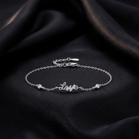 Bracelet de charme en argent sterling 925 plaqué rhodium avec zircon, bijoux délicats de luxe pour femmes, vente en gros