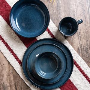 Service de vaisselle écologique de luxe nordique moderne glaçure réactive bleue en céramique pour le commerce électronique et les magasins chauds - Product Image 2