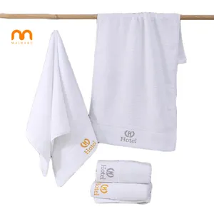 Wholesale Custom Embroidery Logo Pure-cotton beauty SPA foot massage hotel thickened bath towel white salon towel