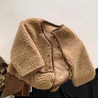 Manteau en fourrure peluche style coréen Hiver 2026 pour garçons et filles – Pull pour enfants