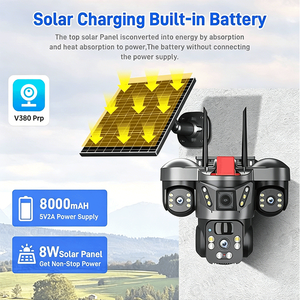 Cámara <span class=keywords><strong>de</strong></span> <span class=keywords><strong>Seguridad</strong></span> Inteligente V380pro 15MP Pro con 3 Lentes, 3 Pantallas, 4G WIFI, Panel Solar, Batería, PTZ, IA, Visión Nocturna a Color <span class=keywords><strong>para</strong></span> CCTV - Product Image 4