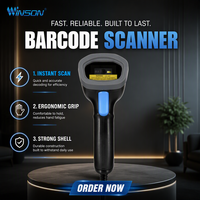 Pemindai Barcode 2D Berkabel USB Pembaca Kode QR dengan Pengisian Daya Tipe-C untuk POS Supermarket Gudang