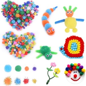 <span class=keywords><strong>Kit</strong></span> de fournitures d'artisanat DIY pour enfants, 1000 pièces, matériel en papier, feutre coloré, paillettes, <span class=keywords><strong>pompons</strong></span>, plumes, boutons, cure-pipes pour l'artisanat - Product Image 5