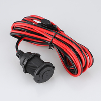 Kabel Ekstensi Sekring Inline 300CM 18AWG untuk Soket Pemantik Rokok Mobil 12V24V 15A, Kabel Daya Otomatis untuk Kapal