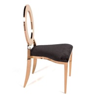 Chaise de banquet de mariage moderne personnalisée avec dossier circulaire et pieds en acier inoxydable de luxe, idéale pour les événements extérieurs – Meilleure vente