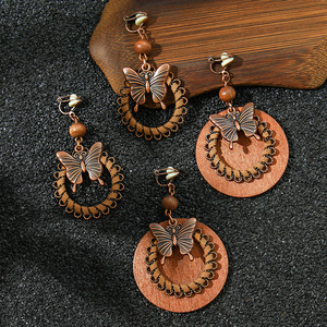 Butterfly <b>Drop</b> Earrings Antique <b>Bronze</b> Plated Bohemia Style Women's Fashion Dangle Earrings - Product Image 3