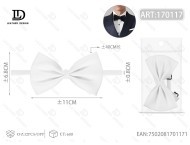 Single Layer White Bow <b>Tie</b> Pre Tied <b>Polyester</b> Formal Wear - Product Image 1