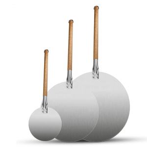<span class=keywords><strong>Pala</strong></span> para Pizza de Acero Inoxidable de 14 Pulgadas, Plegable, con Base de Madera de Caucho, Perforada, Diseño de Grado Alimenticio, Fácil de Usar - Product Image 1