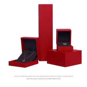 Wholesale Jewelry Cardboard Packaging <b>Gift</b> <b>Box</b> for <b>Earrings</b> Rings Necklace Pendant Bracelet Red Jewelry case <b>Box</b> - Product Image 6