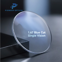 Verres de lunettes Pioneer Optical 1.56 1.60 1.67 1.74 en résine anti-lumière bleue HMC, verres unifocaux anti-lumière bleue UV420