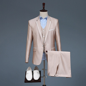 <span class=keywords><strong>2022</strong></span> primavera nuevos hombres de un solo pecho frente plano Slim Fit de tres piezas de negocios profesional traje Formal <span class=keywords><strong>novio</strong></span> estilo coreano - Product Image 1