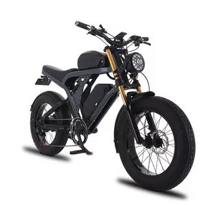 New Retro Ebike Super Long Range Lithium Battery 1500W Fat Tire 20inch 7 Speed Dirt E Motorcycle Electric City Bike for Adult